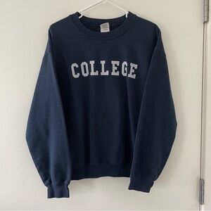 College Crewneck Sweatshirt Navy Blue (like Bluto in Animal House)